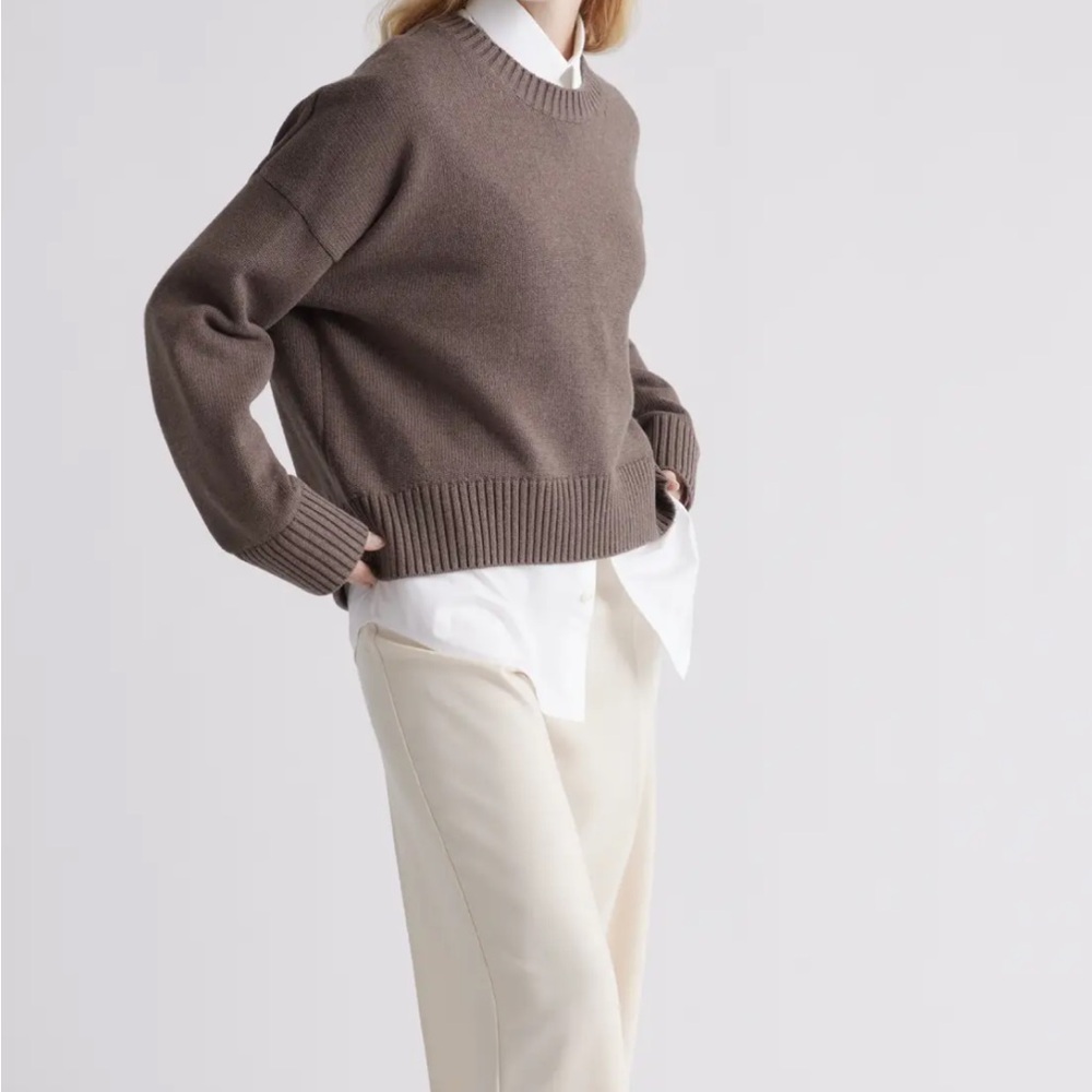 Quince Women's Brown Crew Neck Sweater